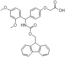 structure of CAS# 126828-35-1, 4-[(2,4-二甲氧基苯基)(Fmoc-氨基)甲基]苯氧乙酸