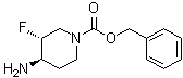 structure of CAS# 1268520-05-3, (3R,4R)-rel-4-氨基-3-氟-1-哌啶羧酸苄酯