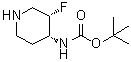 (顺式)-3-氟哌啶-4-基氨基甲酸叔丁酯分子结构 (CAS 1268521-83-0)