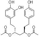 4-[(3R,5R)-3,5-二(乙酰氧基)-7-(4-羟基苯基)庚基]-1,2-苯二酚分子结构 (CAS 1269839-26-0)