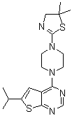 4-[4-(4,5-二氢-5,5-二甲基-2-噻唑基)-1-哌嗪基]-6-异丙基噻吩并[2,3-d]嘧啶分子结构 (CAS 1271738-59-0)