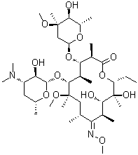 (9Z)-6-O-甲基红霉素 9-(O-甲基肟)分子结构 (CAS 127252-80-6)