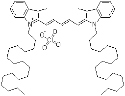 structure of CAS# 127274-91-3, 1,1'-双十八烷基-3,3,3',3'-四甲基吲哚二碳菁高氯酸盐