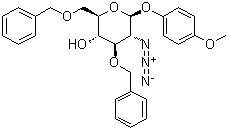 structure of CAS# 1272755-25-5, 4-甲氧基苯基 2-叠氮基-2-脱氧-3,6-二-O-(苯基甲基)-beta-D-吡喃葡萄糖苷