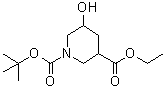 structure of CAS# 1272756-00-9, N-叔丁氧羰基-5-羟基哌啶-3-羧酸乙酯
