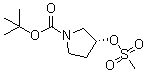 structure of CAS# 127423-61-4, (R)-3-[(Methylsulfonyl)oxy]pyrrolidine-1-carboxylic acid tert-butyl ester