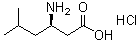 (3R)-3-氨基-5-甲基己酸盐酸盐分子结构 (CAS 1276055-44-7)