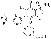2,3,5,6-四氘-4-[5-[4-(羟基甲基)苯基]-3-(三氟甲基)吡唑-1-基]苯磺酰胺分子结构 (CAS 1276524-56-1)
