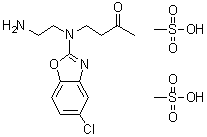 structure of CAS# 1276666-12-6, 4-[(2-氨基乙基)(5-氯-2-苯并恶唑基)氨基]-2-丁烷酮二(甲烷磺酸盐)