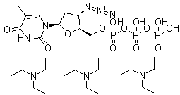 3'-叠氮基-3'-脱氧-胸苷 5'-(四氢三磷酸酯)三(三乙胺)盐分子结构 (CAS 127753-52-0)