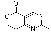 4-乙基-2-甲基嘧啶-5-甲酸分子结构 (CAS 127958-06-9)