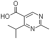 structure of CAS# 127958-08-1, 4-Isopropyl-2-methylpyrimidine-5-carboxylic acid