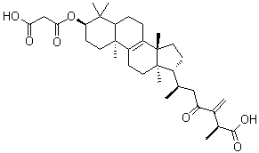 3alpha-羧基乙酰氧基-24-亚甲基-23-氧代羊毛甾-8-烯-26-酸分子结构 (CAS 127970-62-1)