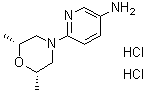 structure of CAS# 1282295-12-8, rel-6-[(2R,6S)-2,6-Dimethyl-4-morpholinyl]-3-pyridinamine hydrochloride (1:2)