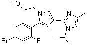 2-(4-溴-2-氟苯基)-4-[3-甲基-1-(1-甲基乙基)-1H-1,2,4-三唑-5-基]-1H-咪唑-1-乙醇分子结构 (CAS 1282516-77-1)