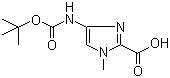 structure of CAS# 128293-64-1, 4-叔丁氧羰基氨基-1-甲基-1H-咪唑-2-甲酸