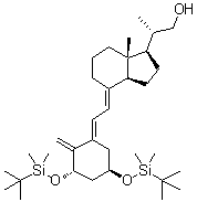 (betaS,1R,3aS,4E,7aR)-4-[(2E)-2-[(3S,5R)-3,5-二[[(叔丁基)二甲基硅烷基]氧基]-2-亚甲基环己亚基]亚乙基]八氢-beta,7a-二甲基-1H-茚-1-乙醇分子结构 (CAS 128387-35-9)