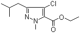 4-氯-3-异丁基-1-甲基吡唑-5-甲酸乙酯分子结构 (CAS 128537-44-0)