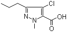 CAS 登录号：128537-49-5, 4-氯-3-丙基-1-甲基吡唑-5-甲酸