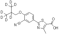 CAS # 1285539-74-3, 2-[3-Cyano-4-[2-(methyl-d<sub>3</sub>)propoxy-2,3,3,3-d<sub>4</sub>]phenyl]-4-methyl-5-thiazolecarboxylic acid
