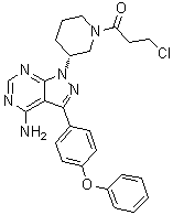 CAS # 1288338-96-4, (R)-1-[3-[4-Amino-3-(4-phenoxyphenyl)-1H-pyrazolo[3,4-d]pyrimidin-1-yl]piperidin-1-yl]-3-chloropropan-1-one