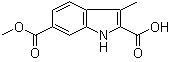 3-甲基-1H-吲哚-2,6-二甲酸 6-甲酯分子结构 (CAS 1290069-58-7)