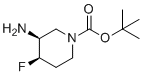(3S,4R)-叔-丁基3-氨基-4-氟哌啶-1-羧酸酯分子结构 (CAS 1290191-73-9)