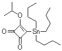 structure of CAS# 129034-70-4, 3-(1-Methylethoxy)-4-(tributylstannyl)-3-cyclobutene-1,2-dione