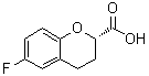 structure of CAS# 129101-36-6, (S)-6-Fluoro-3,4-dihydro-2H-1-benzopyran-2-carboxylic acid