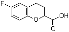 structure of CAS# 129101-37-7, (R)-6-Fluoro-3,4-dihydro-2H-1-benzopyran-2-carboxylicacid