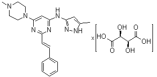 ENMD-2076 酒石酸盐分子结构 (CAS 1291074-87-7)