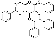 苯基 2,3-二-O-(苯基甲基)-4,6-O-(苯基亚甲基)-1-硫代-beta-D-吡喃葡萄糖苷分子结构 (CAS 129171-17-1)