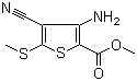 structure of CAS# 129332-45-2, 3-氨基-4-氰基-5-(甲硫基)-2-噻吩甲酸甲酯