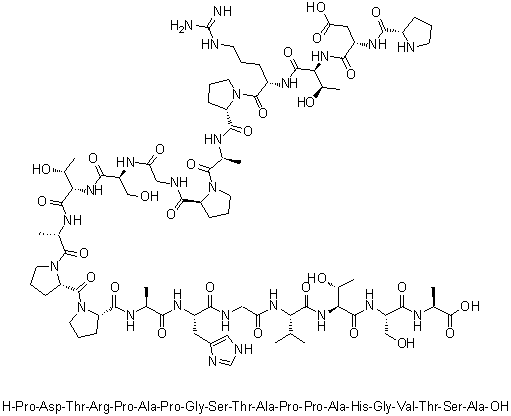 CAS 登录号：129437-45-2, L-脯氨酰-L-alpha-天冬氨酰-L-苏氨酰-L-精氨酰-L-脯氨酰-L-丙氨酰-L-脯氨酰甘氨酰-L-丝氨酰-L-苏氨酰-L-丙氨酰-L-脯氨酰-L-脯氨酰-L-丙氨酰-L-组氨酰甘氨酰-L-缬氨酰-L-苏氨酰-L-丝氨酰-L-丙氨酸