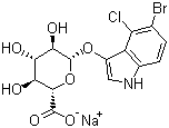 5-溴-4-氯-3-吲哚基-beta-D-葡糖苷酸钠分子结构 (CAS 129541-41-9)