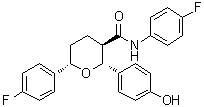 (2R,3R,6S)-N,6-双(4-氟苯基)四氢-2-(4-羟基苯基)-2H-吡喃-3-甲酰胺分子结构 (CAS 1296129-15-1)