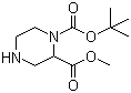 structure of CAS# 129799-15-1, N-Boc-piperazine-2-carboxylic acid methyl ester