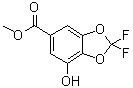 structure of CAS# 1298047-57-0, 2,2-Difluoro-7-hydroxy-1,3-benzodioxole-5-carboxylic acid methyl ester