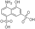 structure of CAS# 130-23-4, 1-Amino-8-naphthol-4,6-disulfonic acid