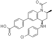 structure of CAS# 1300031-52-0, 4-[(2S,4R)-1-乙酰基-4-[(4-氯苯基)氨基]-2-甲基-1,2,3,4-四氢-6-喹啉基]苯甲酸