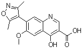 7-(3,5-二甲基-4-异恶唑基)-4-羟基-6-甲氧基-3-喹啉羧酸分子结构 (CAS 1300031-58-6)