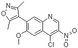 structure of CAS# 1300031-65-5, 4-氯-7-(3,5-二甲基-4-异恶唑基)-6-甲氧基-3-硝基喹啉