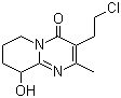 structure of CAS# 130049-82-0, 3-(2-Chloroethyl)-6,7,8,9-tetrahydro-9-hydroxy-2-methyl-4H-pyrido[1,2-a]pyrimidin-4-one