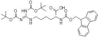 (3R)-3-羧基-9-[[叔丁氧羰基]氨基]-13,13-二甲基-11-氧代-12-氧杂-2,8,10-三氮杂十四-9-烯酸 1-芴甲基酯分子结构 (CAS 1301706-40-0)