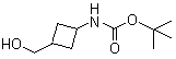 structure of CAS# 130369-05-0, [3-(Hydroxymethyl)cyclobutyl]carbamic acid tert-butyl ester