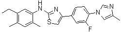 CAS # 1304630-27-0, N-(5-Ethyl-2,4-dimethylphenyl)-4-[3-fluoro-4-(4-methyl-1H-imidazol-1-yl)phenyl]-2-thiazolamine