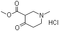 structure of CAS# 13049-77-9, 1-甲基-4-哌啶酮-3-羧酸甲酯盐酸盐