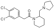 structure of CAS# 130497-33-5, 1-[(3,4-Dichlorophenyl)acetyl]-2-(1-pyrrolidinylmethyl)piperidine