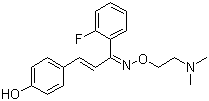 CAS 登录号：130579-75-8, 依利色林, (Z,E)-1-(2-氟苯基)-3-(4-羟基苯基)-2-丙烯-1-酮 O-[2-(二甲基氨基)乙基]肟