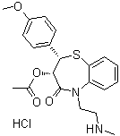 (2S-顺式)-3-(乙酰氧基)-2,3-二氢-2-(4-甲氧基苯基)-5-[2-(甲基氨基)乙基]-1,5-苯并硫氮杂卓-4(5H)-酮单盐酸盐分子结构 (CAS 130606-60-9)